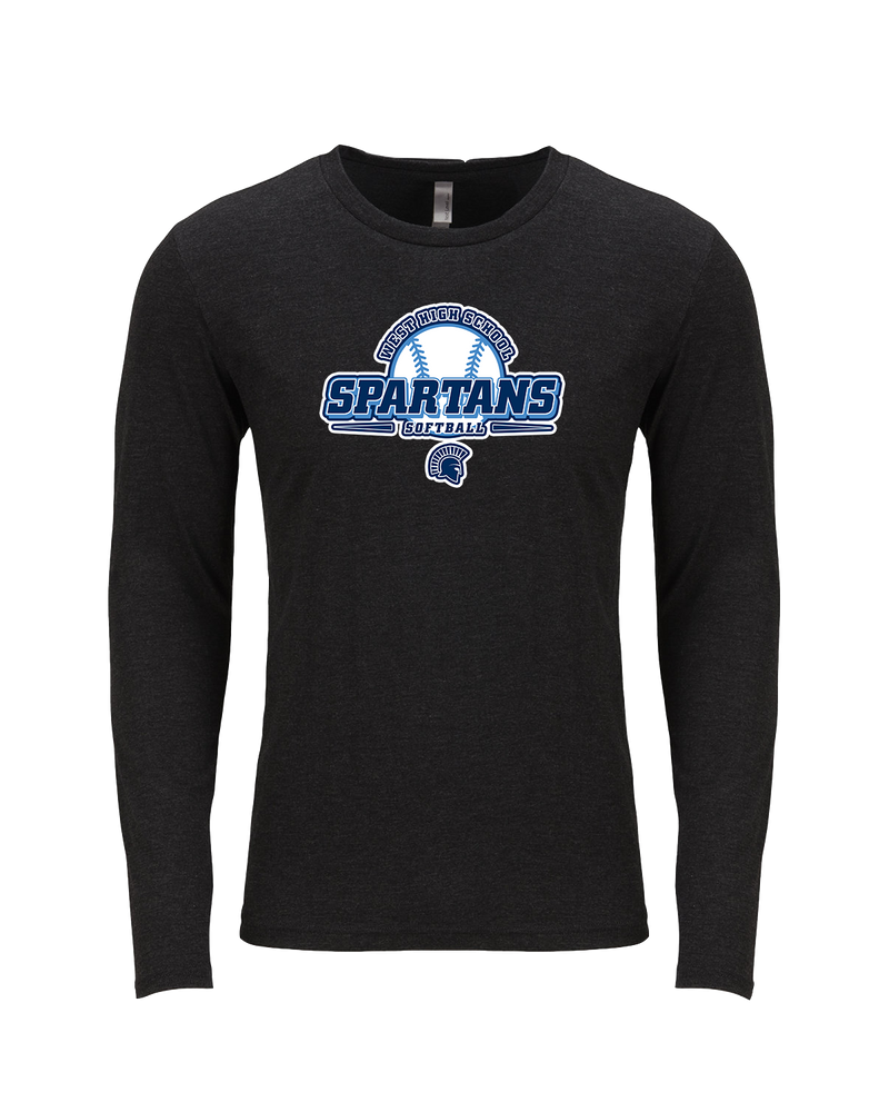 West Bend West HS Softball Logo - Tri Blend Long Sleeve