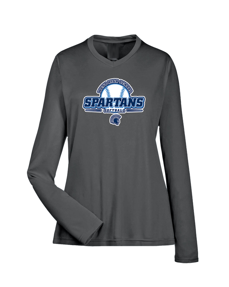 West Bend West HS Softball Logo - Womens Performance Long Sleeve