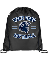 West Bend West HS Softball Curve - Drawstring Bag