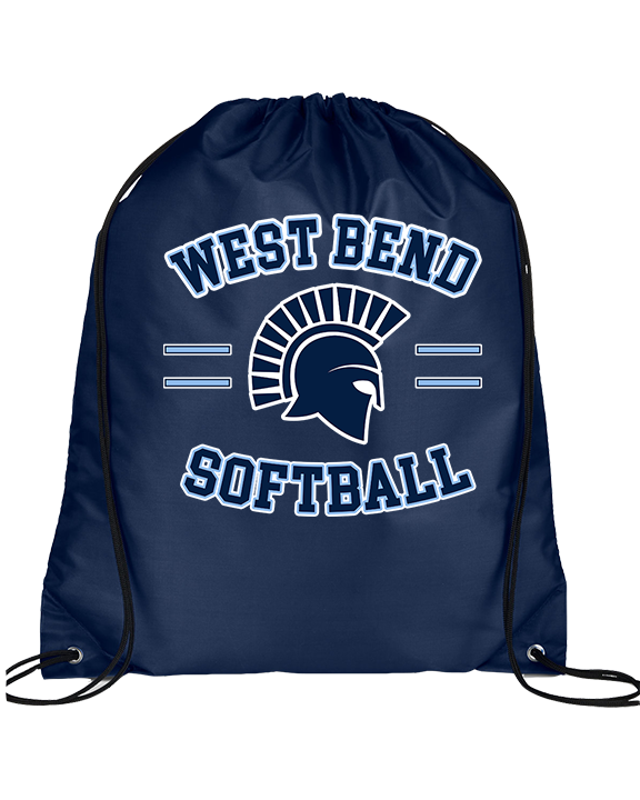 West Bend West HS Softball Curve - Drawstring Bag
