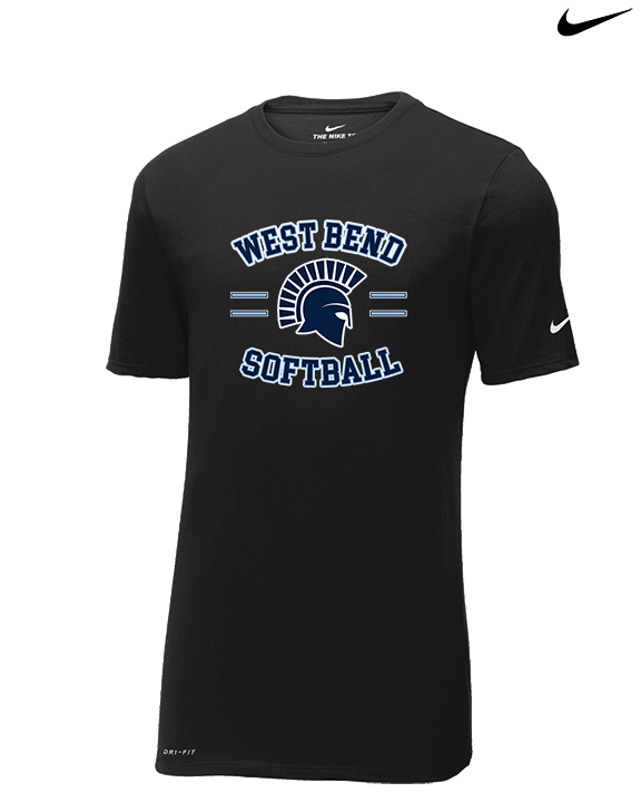 West Bend West HS Softball Curve - Mens Nike Cotton Poly Tee