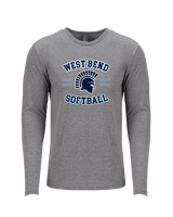 West Bend West HS Softball Curve - Tri - Blend Long Sleeve