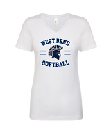 West Bend West HS Softball Curve - Womens Vneck