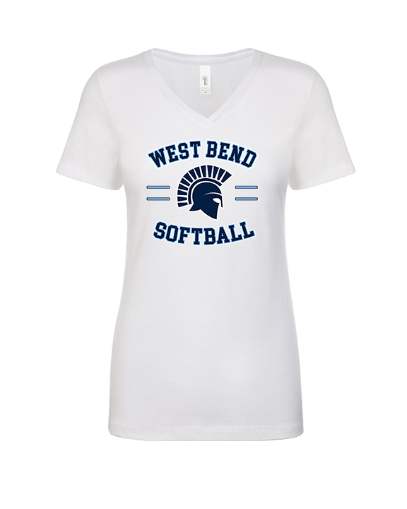 West Bend West HS Softball Curve - Womens Vneck