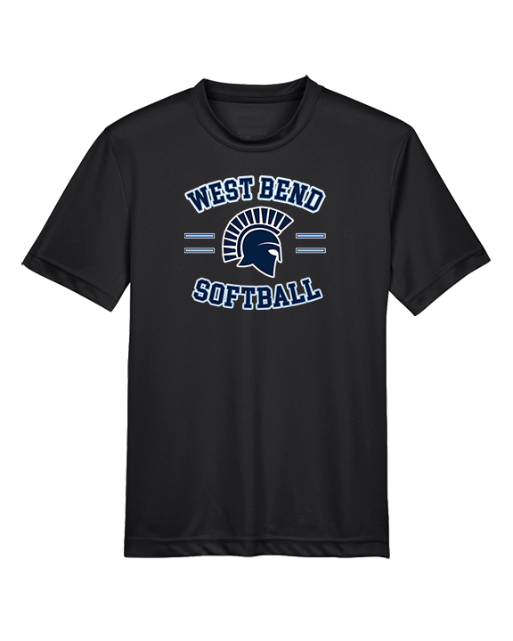 West Bend West HS Softball Curve - Youth Performance Shirt