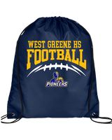West Greene HS Football School Football - Drawstring Bag