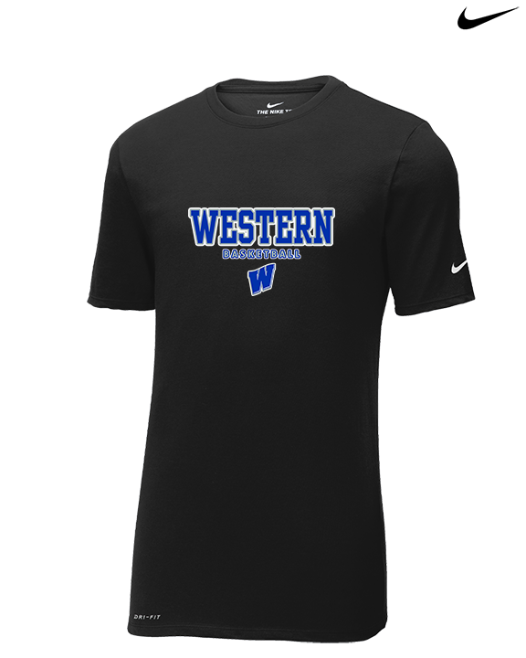 Western HS Boys Basketball Block - Mens Nike Cotton Poly Tee