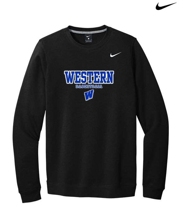 Western HS Boys Basketball Block - Mens Nike Crewneck
