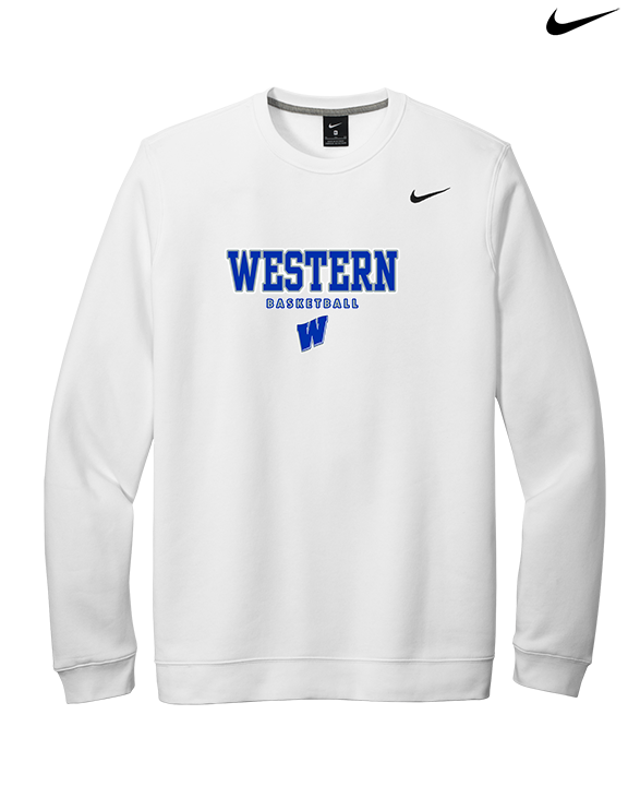 Western HS Boys Basketball Block - Mens Nike Crewneck
