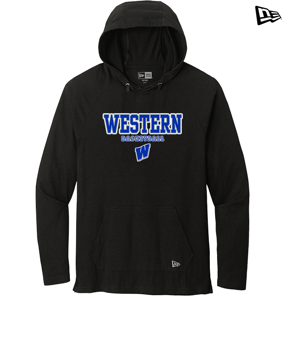 Western HS Boys Basketball Block - New Era Tri-Blend Hoodie