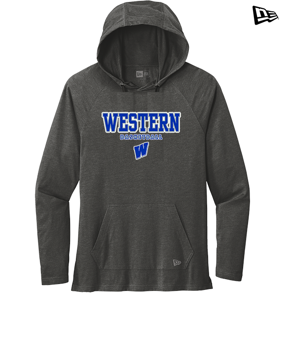Western HS Boys Basketball Block - New Era Tri-Blend Hoodie