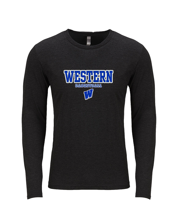Western HS Boys Basketball Block - Tri - Blend Long Sleeve