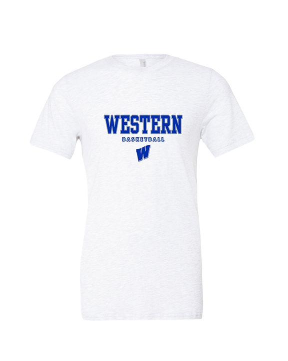 Western HS Boys Basketball Block - Tri - Blend Shirt