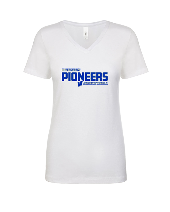 Western HS Boys Basketball Bold - Womens Vneck