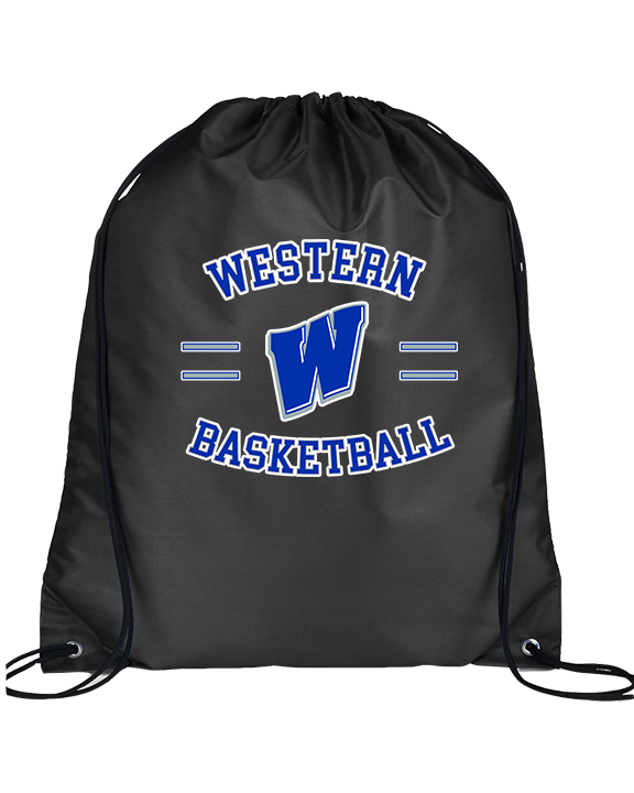 Western HS Boys Basketball Curve - Drawstring Bag