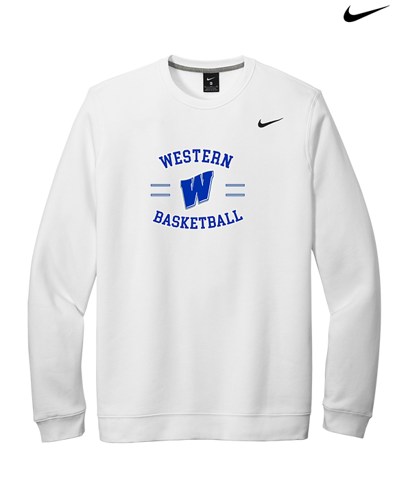 Western HS Boys Basketball Curve - Mens Nike Crewneck