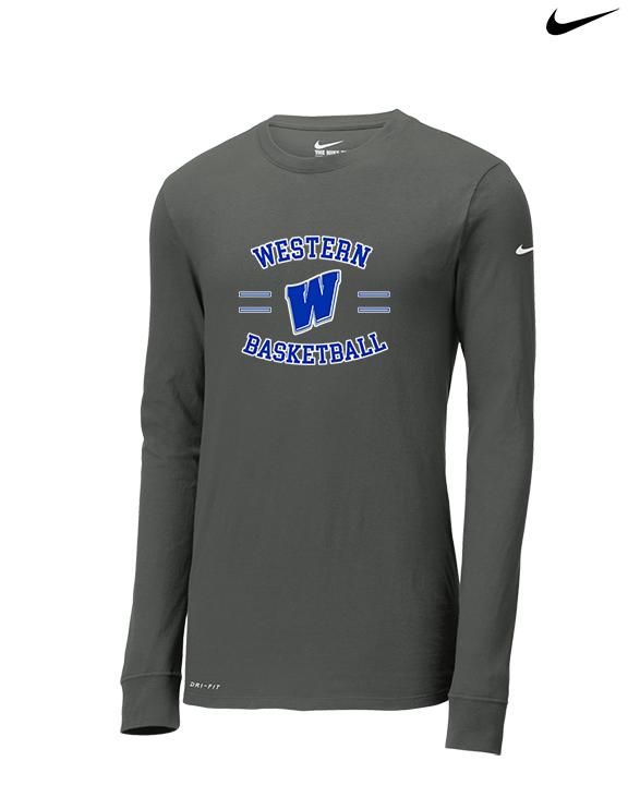 Western HS Boys Basketball Curve - Mens Nike Longsleeve