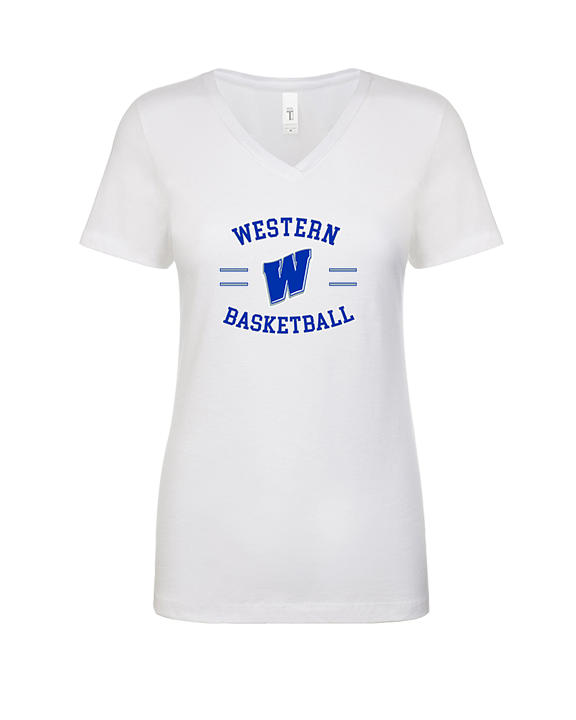 Western HS Boys Basketball Curve - Womens Vneck