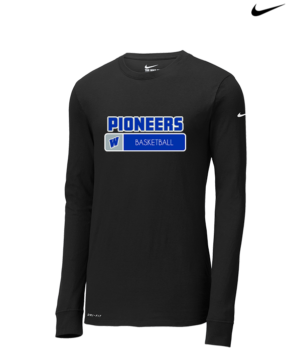 Western HS Boys Basketball Pennant - Mens Nike Longsleeve
