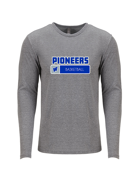 Western HS Boys Basketball Pennant - Tri - Blend Long Sleeve