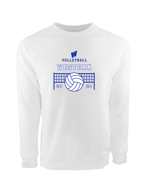 Western HS Boys Volleyball Vball Net - Crewneck Sweatshirt