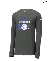 Western HS Boys Volleyball Vball Net - Mens Nike Longsleeve