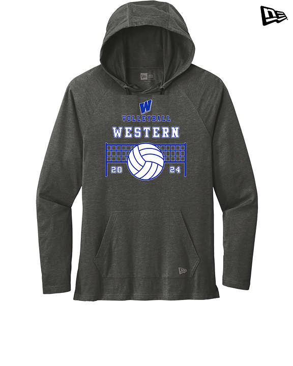 Western HS Boys Volleyball Vball Net - New Era Tri-Blend Hoodie