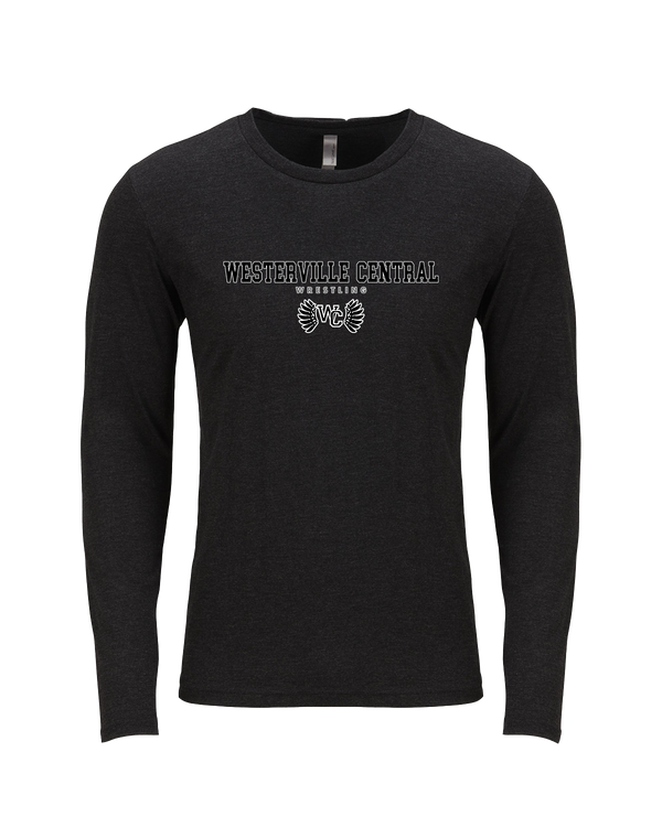 Westerville Central HS Wrestling Block - Tri Blend Long Sleeve