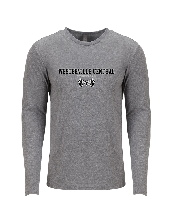 Westerville Central HS Wrestling Block - Tri Blend Long Sleeve