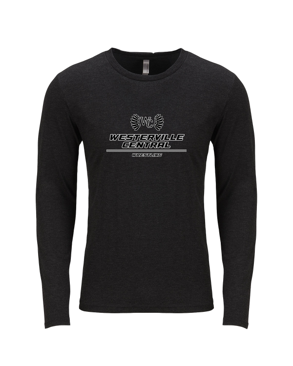Westerville Central HS Wrestling Split - Tri Blend Long Sleeve