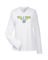 Will C Wood HS Girls Soccer Block 1 - Womens Performance Longsleeve