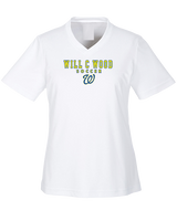 Will C Wood HS Girls Soccer Block 1 - Womens Performance Shirt