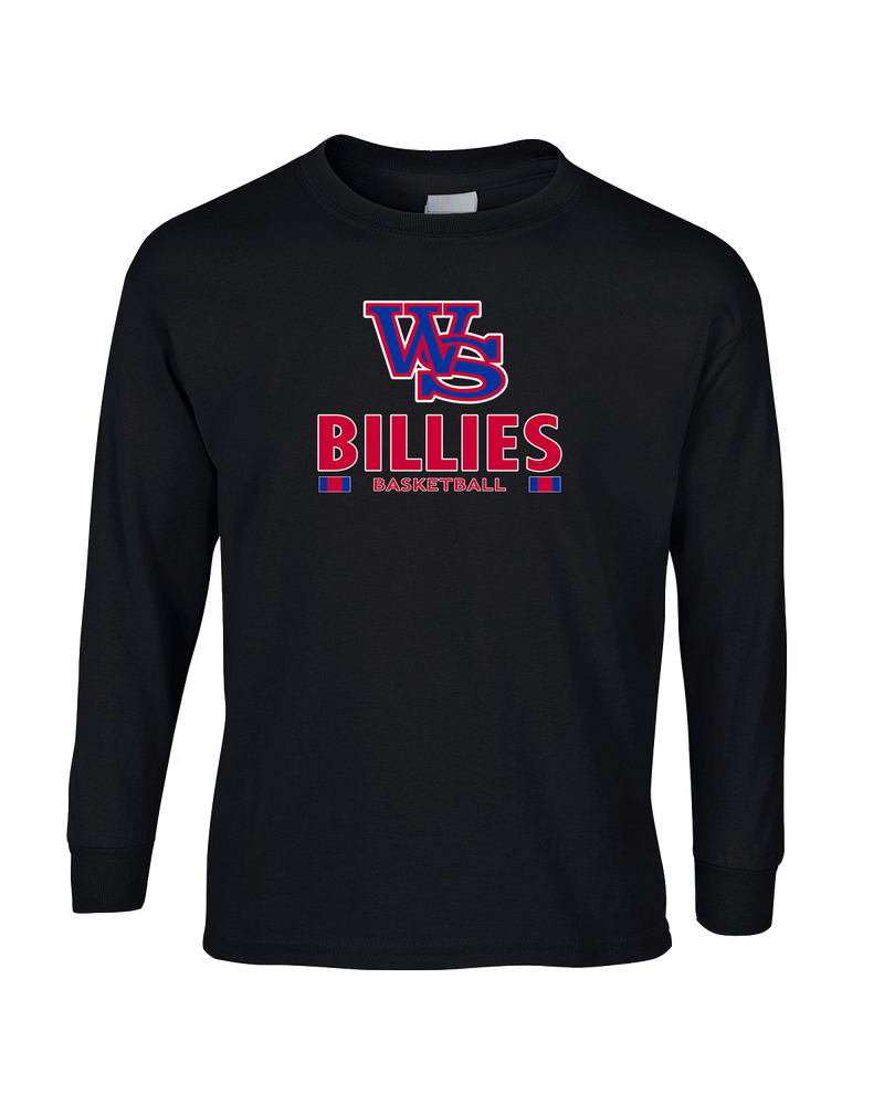 Williamsville South HS Boys Basketball Stacked - Mens Basic Cotton Long Sleeve