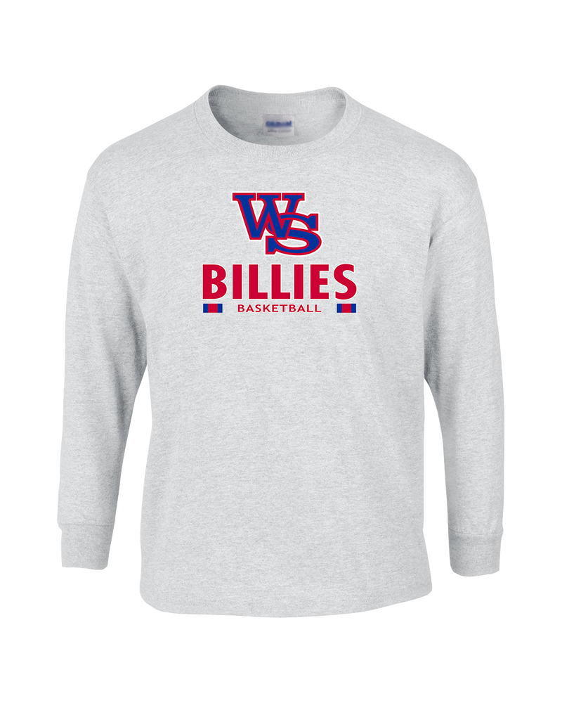 Williamsville South HS Boys Basketball Stacked - Mens Basic Cotton Long Sleeve
