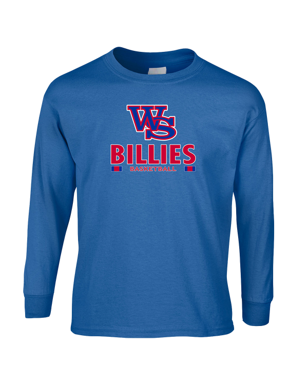 Williamsville South HS Boys Basketball Stacked - Mens Basic Cotton Long Sleeve