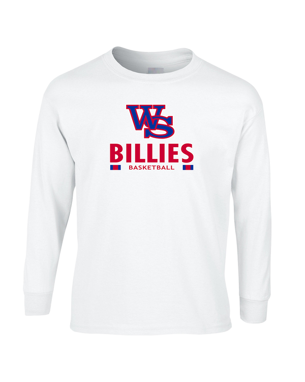 Williamsville South HS Boys Basketball Stacked - Mens Basic Cotton Long Sleeve