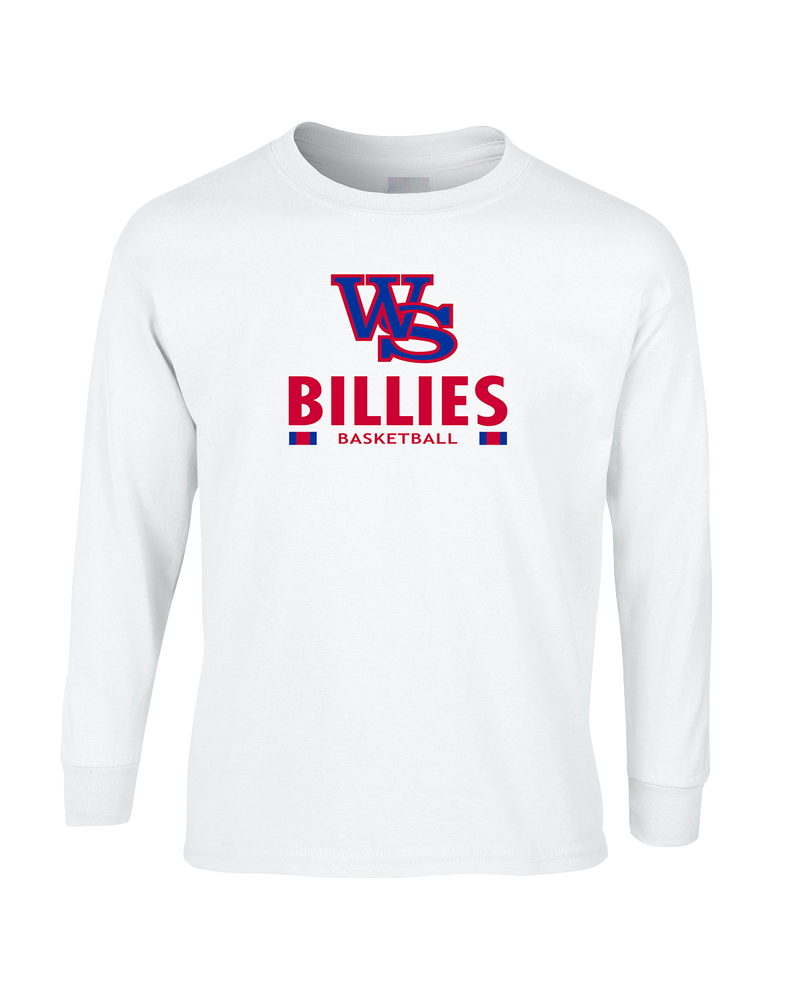 Williamsville South HS Boys Basketball Stacked - Mens Basic Cotton Long Sleeve