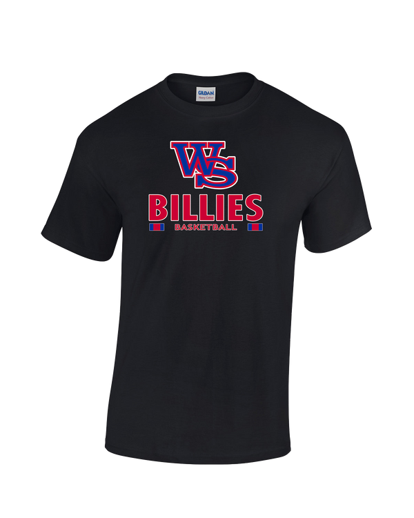 Williamsville South HS Boys Basketball Stacked - Cotton T-Shirt