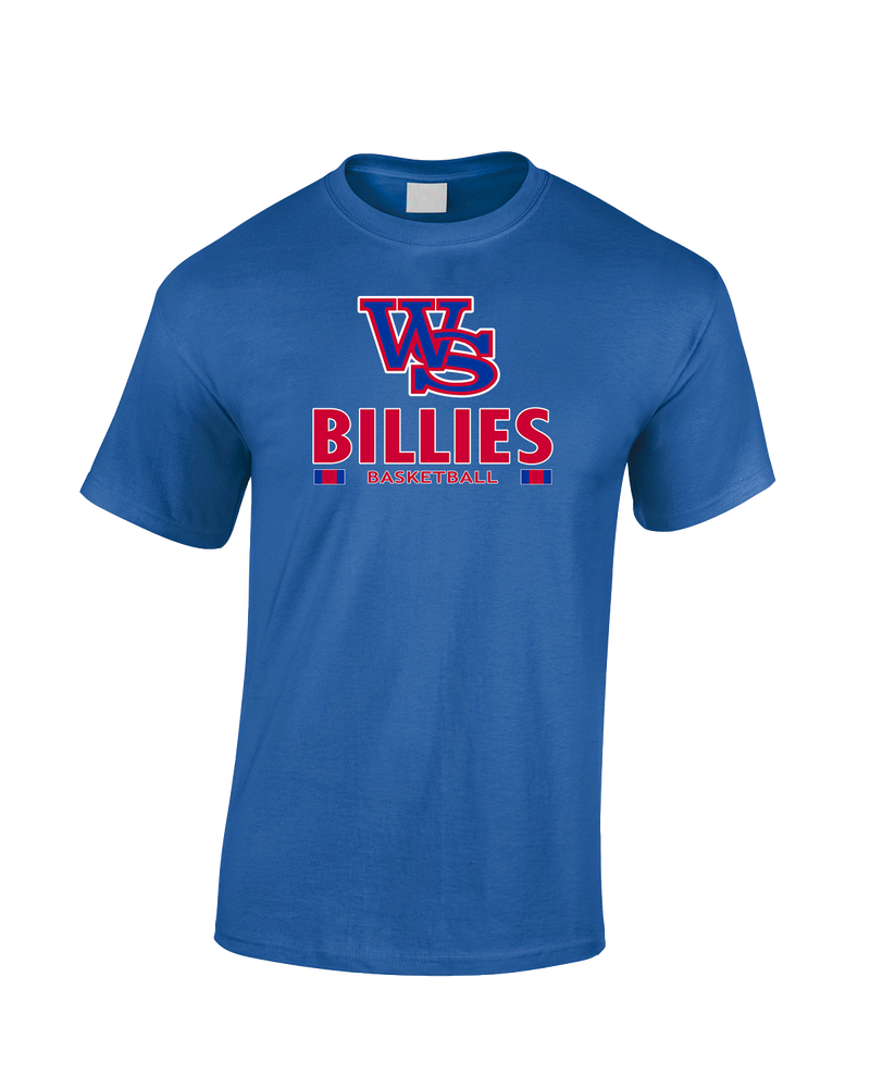 Williamsville South HS Boys Basketball Stacked - Cotton T-Shirt