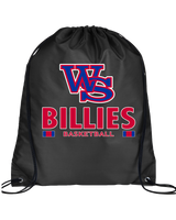 Williamsville South HS Boys Basketball Stacked - Drawstring Bag