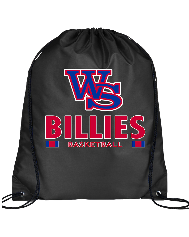 Williamsville South HS Boys Basketball Stacked - Drawstring Bag