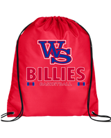 Williamsville South HS Boys Basketball Stacked - Drawstring Bag
