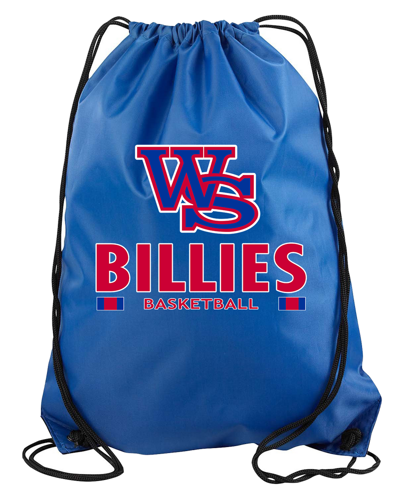 Williamsville South HS Boys Basketball Stacked - Drawstring Bag