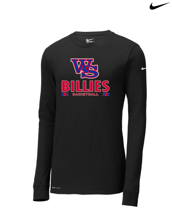 Williamsville South HS Boys Basketball Stacked - Nike Dri-Fit Poly Long Sleeve