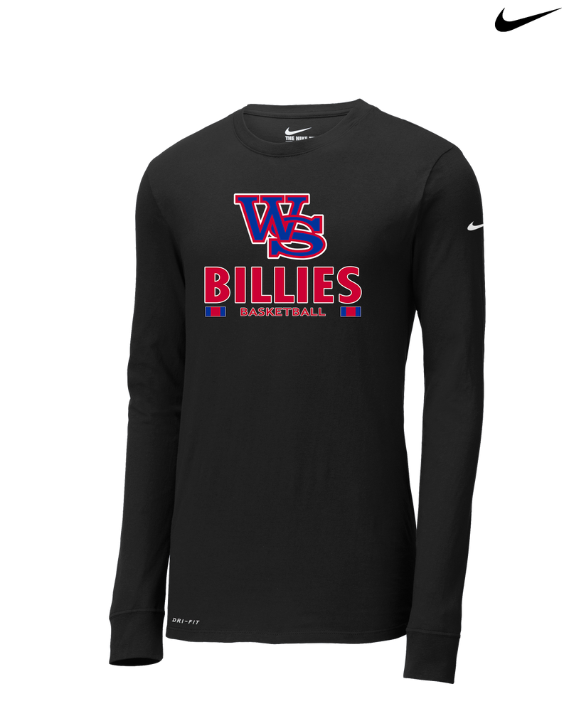 Williamsville South HS Boys Basketball Stacked - Nike Dri-Fit Poly Long Sleeve