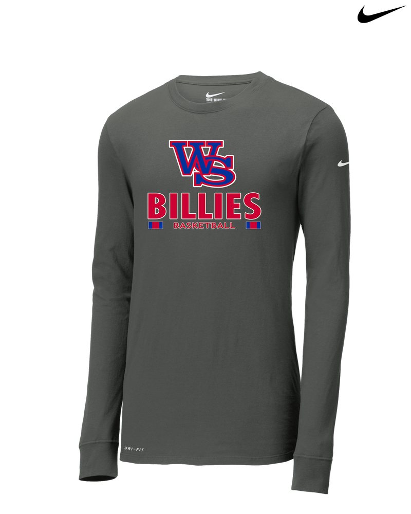 Williamsville South HS Boys Basketball Stacked - Nike Dri-Fit Poly Long Sleeve