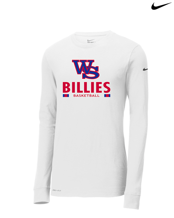 Williamsville South HS Boys Basketball Stacked - Nike Dri-Fit Poly Long Sleeve