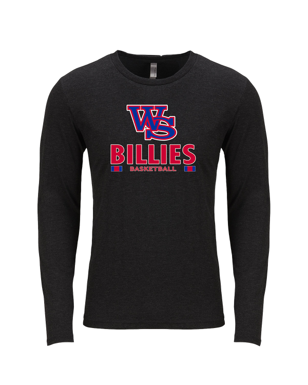 Williamsville South HS Boys Basketball Stacked - Tri Blend Long Sleeve