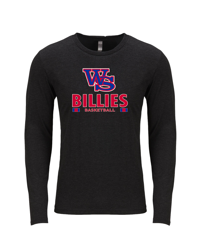 Williamsville South HS Boys Basketball Stacked - Tri Blend Long Sleeve