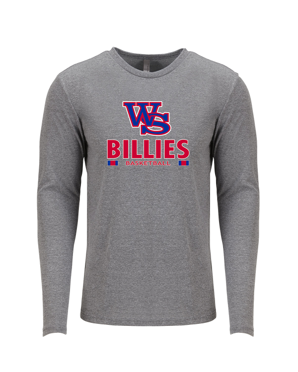 Williamsville South HS Boys Basketball Stacked - Tri Blend Long Sleeve